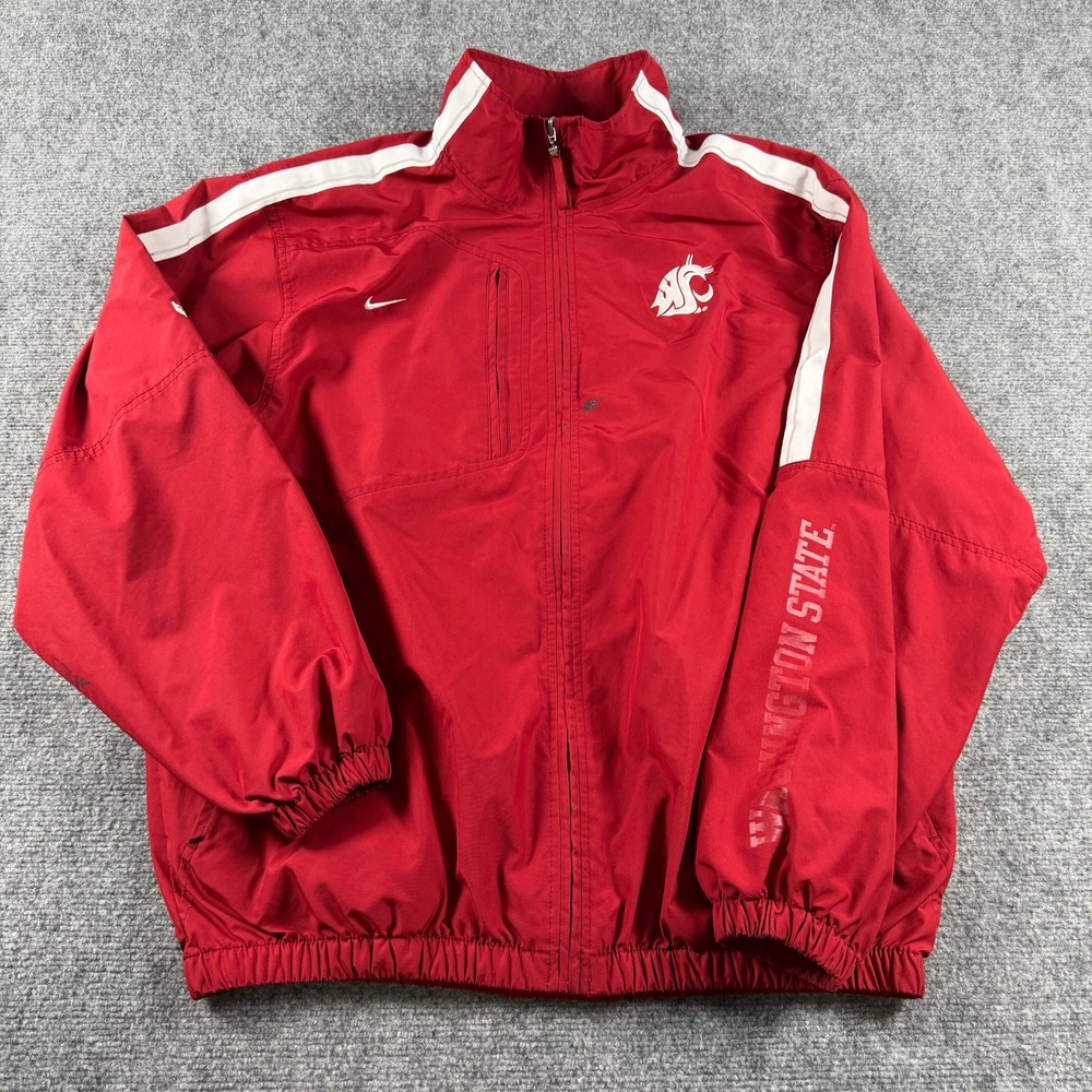 VTG Nike Jacket Mens Medium Red Washington State Cougars WSU Windbreaker Zip